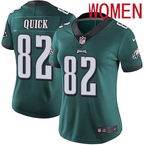 Women Philadelphia Eagles #82 Mike Quick Nike Midnight Green Vapor Limited NFL Jersey->women nfl jersey->Women Jersey